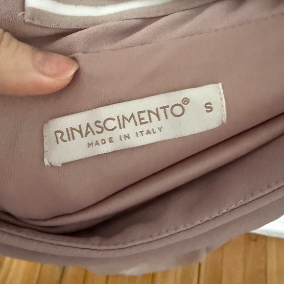 Rinascimento Off-Shoulder Dress in Blush Wedding Guest or Elegant Event Dress - Picture 6 of 11